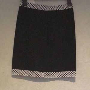 Navy Blue Fitted Mini Skirt with white trim